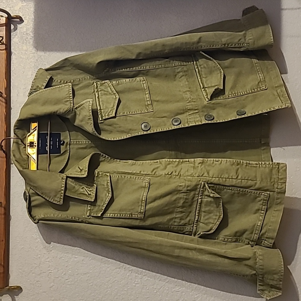 Madewell Army Green Utility Womens Jacket XS Button Down Casual Lightweight